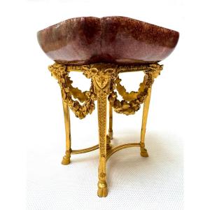 Late 19th Century Marble And Gilt Bronze Vide-poche In The Style Of Escalier De Cristal, Paris