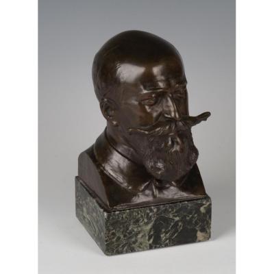 Jules-louis Rispal (french, 1871-1910), Bronze Bust Of Camille Cousteau