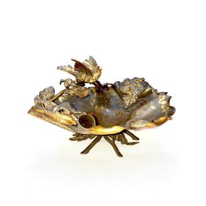 Vide-poche In Gilt And Patinated Bronze In The Style Of Ferdinand Pautrot (1832-1874)