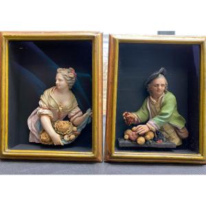 A Pair Of Wax Reliefs By Kaspar Bernhard Hardy (german, 1726-1819)