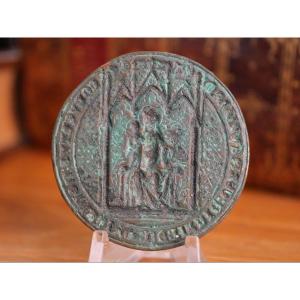 Bronze Seal Matrix, Virgin And Child Enthroned, Gothic, 13th–14th Century