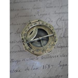 Brass Equinoctial Sundial Signed Lorenz Grassl - Augsburg, 18th Century