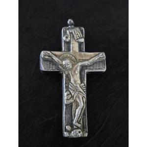 Silver Pectoral Reliquary Cross - Early 16th Century - Scenes Of Christ, Renaissance Rarity
