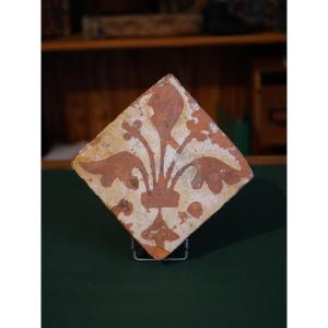 Medieval Paving Tile With Fleur-de-lis - Normandy, 13th-14th Century