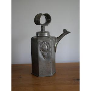 18th Century Prismenkanne Pewter Bottle, Dated 1786 - Johann Ulrich Bauer Hallmark