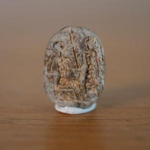 Expert-certified Egyptian Amulet Made Of Gray Soapstone – Scarab, 2nd Millennium B.c. – Archaeology