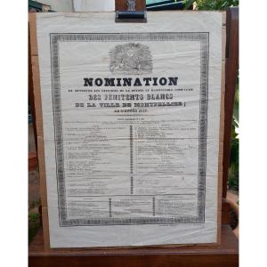 Poster White Penitents Of The City Of Montpellier Herault 1837