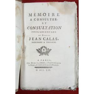 Factice Collection Calas Affair Toulouse Languedoc Bibliophily 3 Factums XVIII Voltaire Justice
