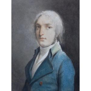 Portrait Of A Young Man In A Blue Frock Coat, Late 18th Century, Mixed Media On Paper
