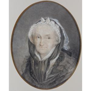 Portrait Of A Lady Of Quality With A Lace Headdress, Late 18th Century, Mixed Media, Paper 