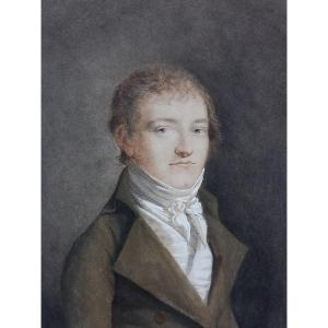 Portrait Of A Young Man With A White Tie, Late 18th Century, Mixed Media On Paper