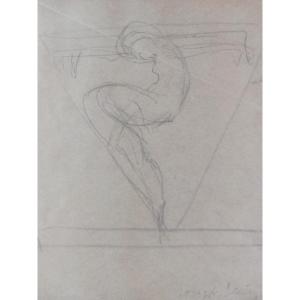 Joseph Beuys (1921-1986) Study Of Christ And Female Nude Drawing Graphite Pencil On Paper 20th Century 