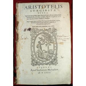 Aristotle Aristotelis Stagiritae Opera Lyon 1581 In-folio Michaelem Binding Period 