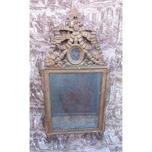 Carved And Gilded Wooden Mirror From The Louis XVI Period, Late 18th Century 