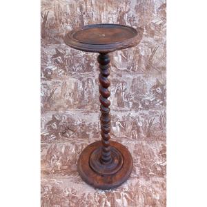 Louis XIII Period Walnut Side Table With Twisted Top