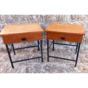 Jacques Hitier Pair Of Small End Tables, 20th Century Design