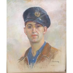 Portrait Of A Military Man, Aviator, Sailor Or Other 20th Century Pugnaire Jean Joseph (1882-1966)