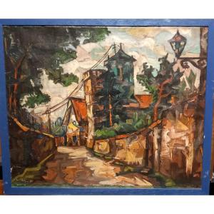 Schmitt Metz Moselle School Of Painting Rue Malardot Oil On Canvas