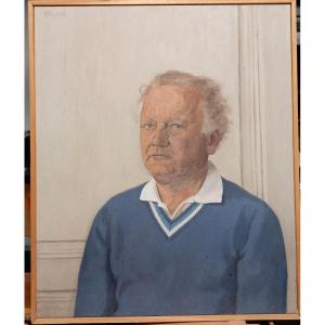 Mel Klapholz (1928) Portrait Of A Man, Ca. 1990 Oil On Canvas Toulouse
