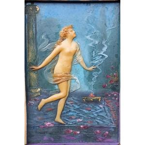 Louise Baffet Art Nouveau Wax Sculpting Of A Vestal Virgin, 1900, Noodle Style