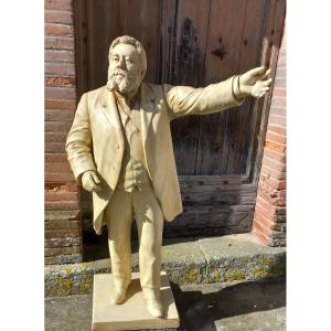 Gabriel Pech (albi 1854 - 1930) Plaster Model Workshop Statue Jean Jaurès Carmaux Tarn 