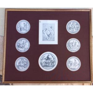 Framing Of Erotic Engravings From The Early 19th Century, Including "the War Of The Gods" By E. De Parny