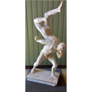 Naked Gladiators, Ancient Male Wrestlers, 19th Century Workshop Plaster Cast