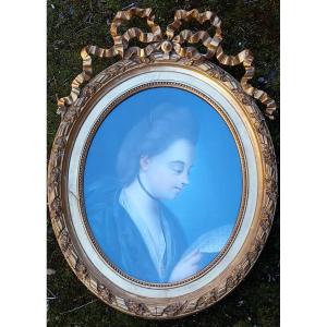 Portrait Pastel Marquise De Montesson Maitresse Duc d'Orléans Philippe Egalité La Haie De Riou