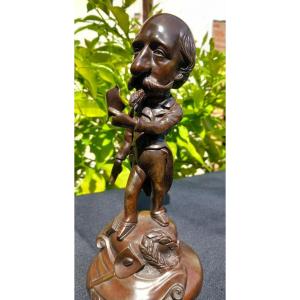 Bronze Statue Of Musician Amédée Pellegrin By His Friend Jules Lebel In 1857