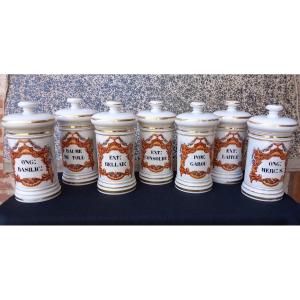 Suite Of Toulouse Apothecary Napoleon III Fontemoing & Peigney Pharmacy Jars