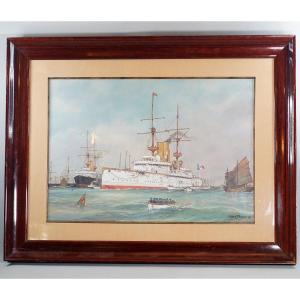 Albert Sébille, "the Centurion", Navy, Watercolor Gouache