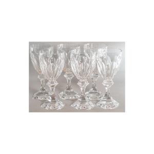 Saint Louis Lot Of 6 Crystal Glasses, Chambord Model