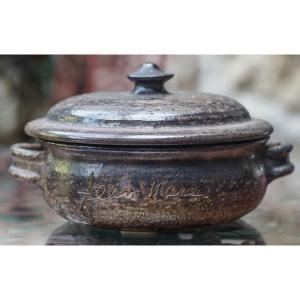 Jean Marais, Enameled And Signed Stoneware Pot, 1960s.