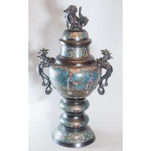 Large Polychrome Bronze Incense Burner, China, Late 19th-early 20th Century