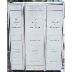 Montaigne's Essays, Imprimerie Nationale De France, 1913-1928, Complete 3 Volumes, Condition Nc