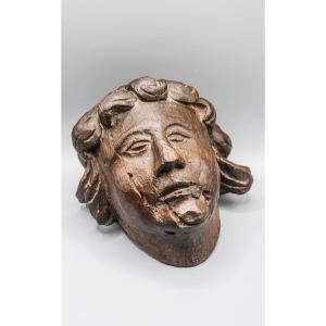 17th Century Wooden Angel Head
