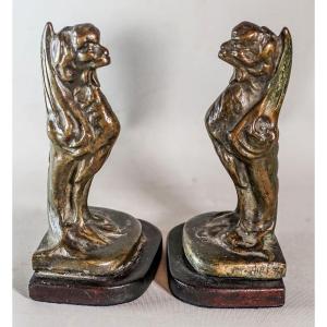 Bookends, Art Nouveau L. Rippert