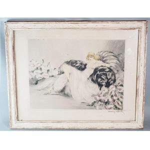 Louis Icart, “the Lady On Sofa”