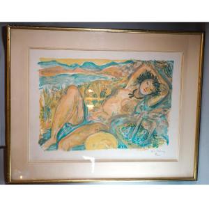 André Lanson, Reclining Nude, Lithograph, 3/25 Nice 1960