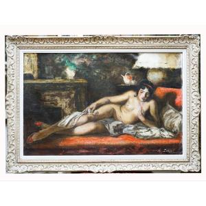 Henri Déziré, 1878-1965, "nu Allongé" , Importante Huile Sur Toile.