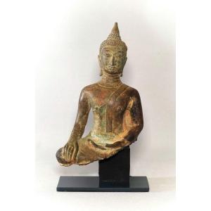 Bouddha En Bronze Thaïlande Période Ayutthaya XVIII-xixème
