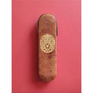 Glasses Case, Gilded Leather With Small Iron, Archbishop's Coat Of Arms, La Berchère Family, 18th Century