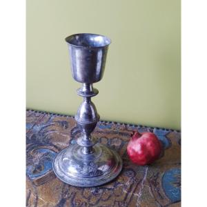 Pewter Chalice, Cassaignard Cadet Brand In Toulouse, 19th Century