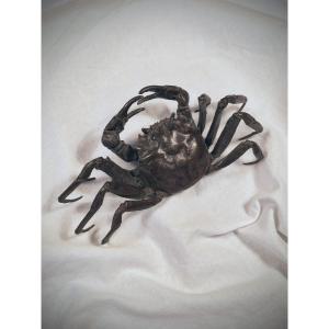 Patinated Bronze Okimono Crab, Meiji Era, Japan, 19th Century