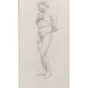 Etude Académie Masculine Original Drawing By Félix Vallotton