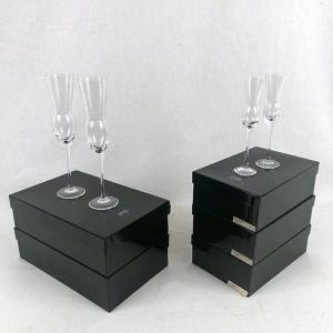 Sèvres Crystal. Set Of Four Champagne Flutes And Six Vodka Flutes, Renommée Pattern