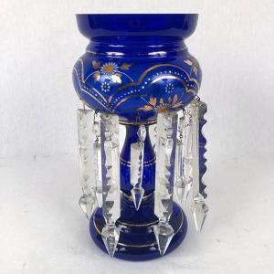 Blue Crystal Pineapple Holder And Large Clear Crystal Pendants