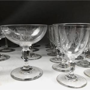 Part Of A Service Of Crystal Glasses, Numbered 