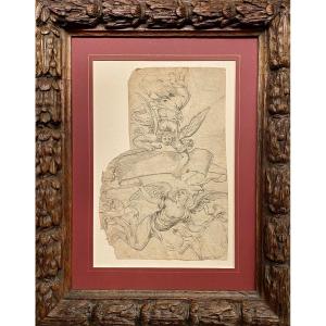 Frontispiece Study - 17th Century Italian Drawing