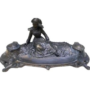 Breton Art Nouveau Inkwell
